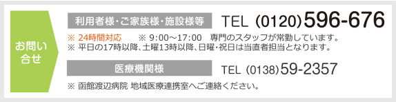 利用者様・ご家族様・施設様等TEL（0120）596-676